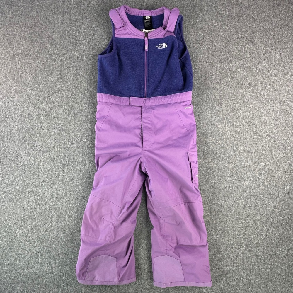 The North Face Snow Bib Toddler 6 NF0A2TL6 Purple DryVent Insulated Fleece Upper
